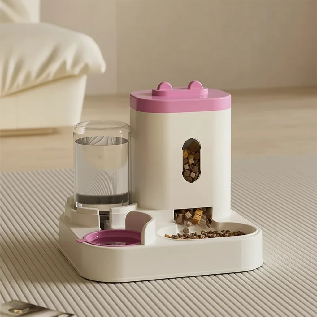 2-in-1 Gravity Pet Feeder & Water Fountain — No Batteries, Large Capacity