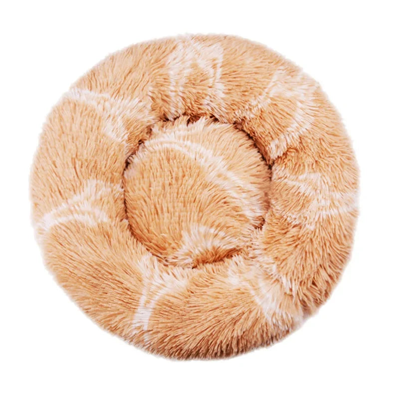 Anxiety Relief Pet Bed – Calming Round Plush Bed for Dogs & Cats (6 Sizes, 12 Colors)