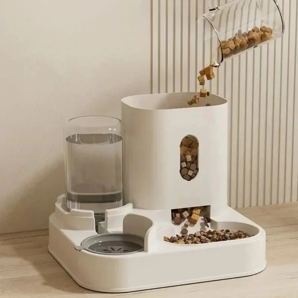 2-in-1 Gravity Pet Feeder & Water Fountain — No Batteries, Large Capacity
