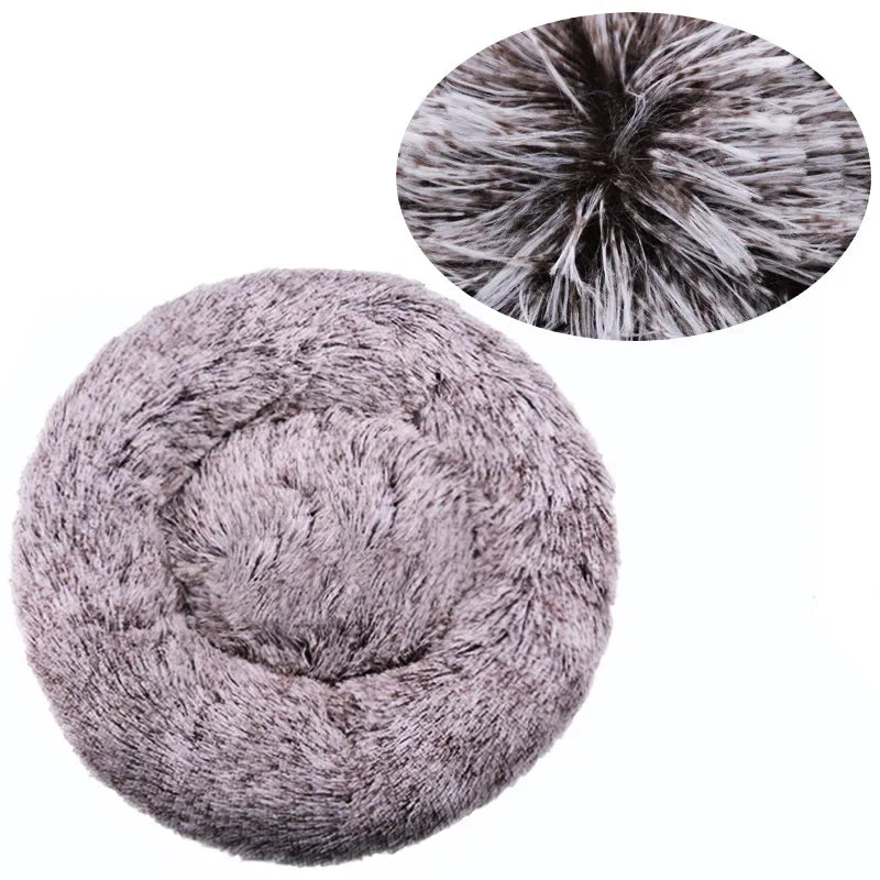 Anxiety Relief Pet Bed – Calming Round Plush Bed for Dogs & Cats (6 Sizes, 12 Colors)