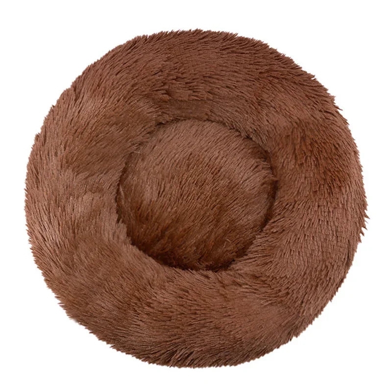 Anxiety Relief Pet Bed – Calming Round Plush Bed for Dogs & Cats (6 Sizes, 12 Colors)