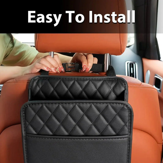 Car Seat Back Organizer – Foldable Storage with Hanging Pockets