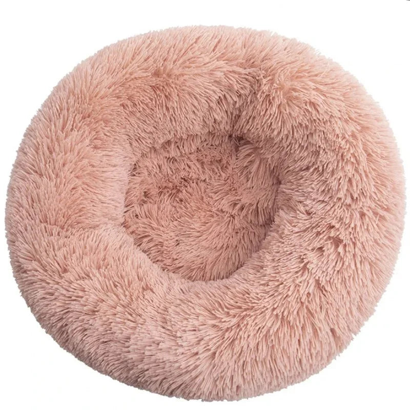Anxiety Relief Pet Bed – Calming Round Plush Bed for Dogs & Cats (6 Sizes, 12 Colors)