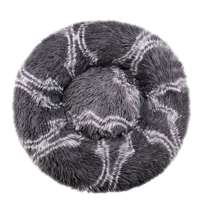 Anxiety Relief Pet Bed – Calming Round Plush Bed for Dogs & Cats (6 Sizes, 12 Colors)