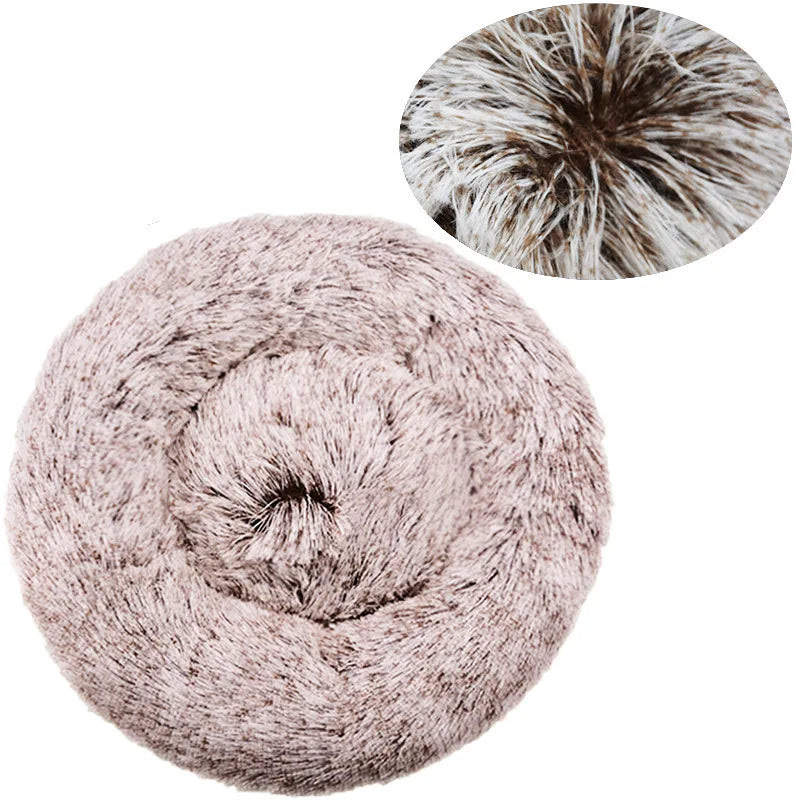 Anxiety Relief Pet Bed – Calming Round Plush Bed for Dogs & Cats (6 Sizes, 12 Colors)