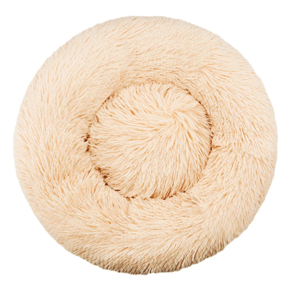 Anxiety Relief Pet Bed – Calming Round Plush Bed for Dogs & Cats (6 Sizes, 12 Colors)