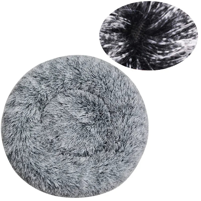 Anxiety Relief Pet Bed – Calming Round Plush Bed for Dogs & Cats (6 Sizes, 12 Colors)