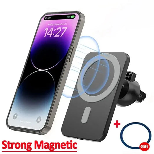 MagSafe Car Charger Mount – 15W Fast Wireless Charging for iPhone 12–17 Series