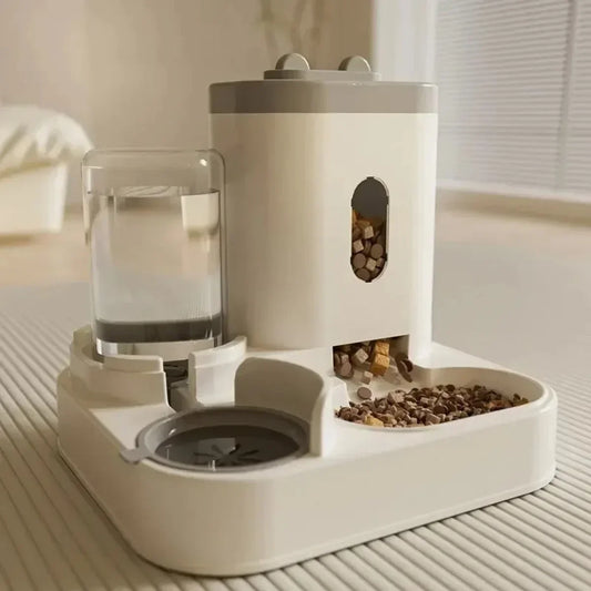 2-in-1 Gravity Pet Feeder & Water Fountain — No Batteries, Large Capacity