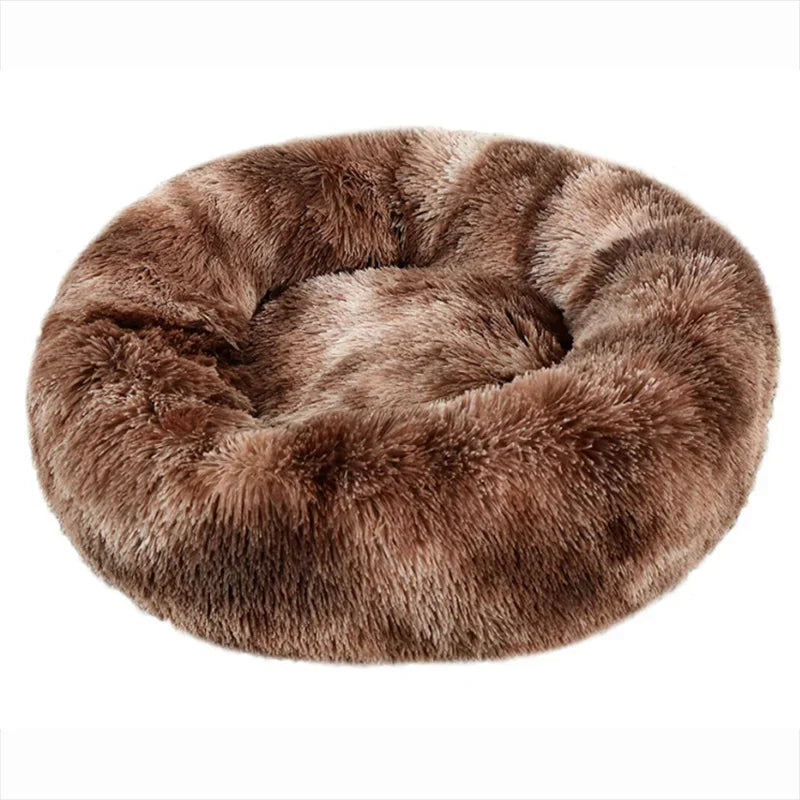 Anxiety Relief Pet Bed – Calming Round Plush Bed for Dogs & Cats (6 Sizes, 12 Colors)