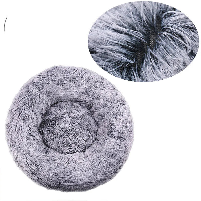 Anxiety Relief Pet Bed – Calming Round Plush Bed for Dogs & Cats (6 Sizes, 12 Colors)
