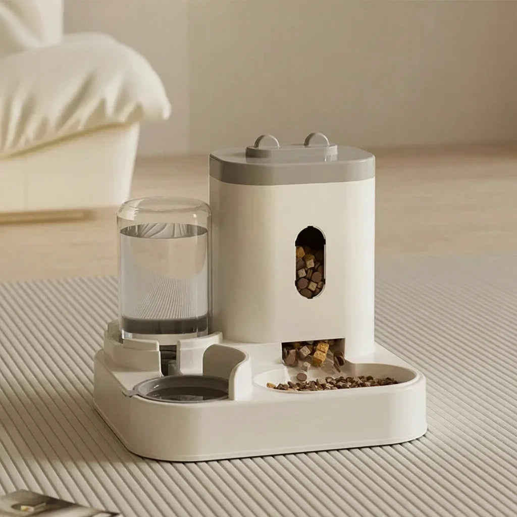 2-in-1 Gravity Pet Feeder & Water Fountain — No Batteries, Large Capacity