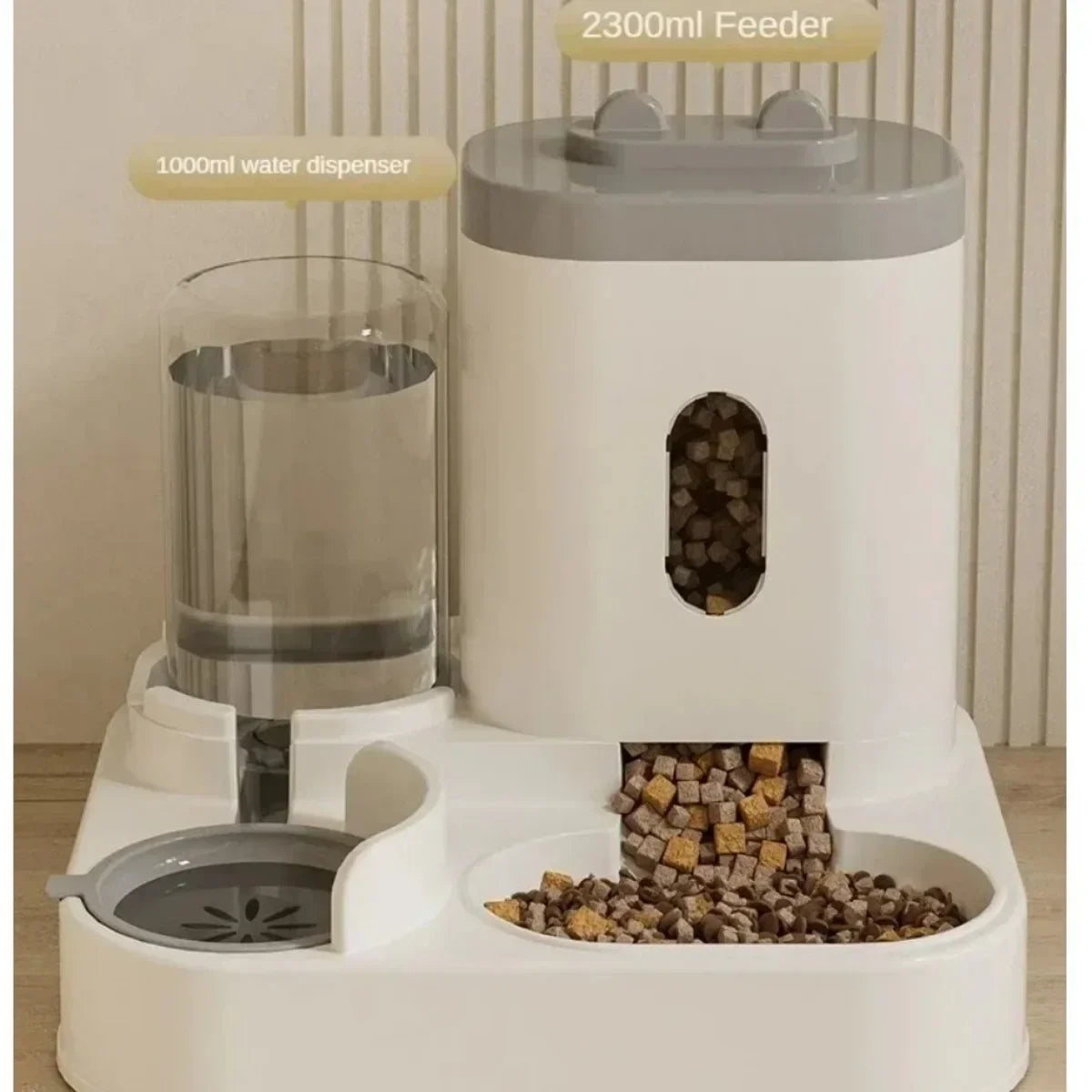 2-in-1 Gravity Pet Feeder & Water Fountain — No Batteries, Large Capacity
