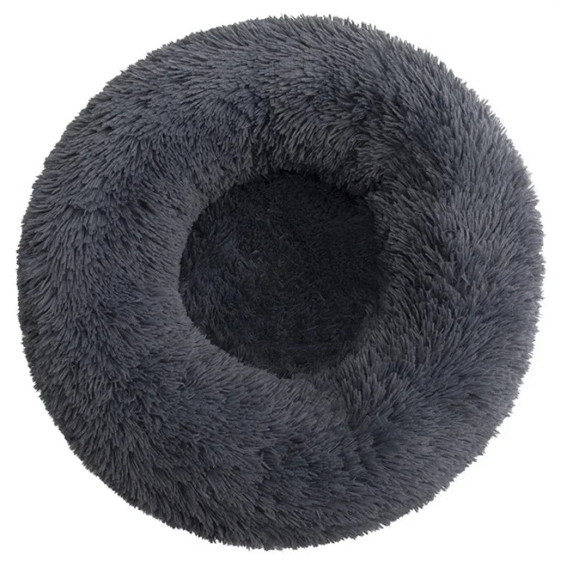 Anxiety Relief Pet Bed – Calming Round Plush Bed for Dogs & Cats (6 Sizes, 12 Colors)