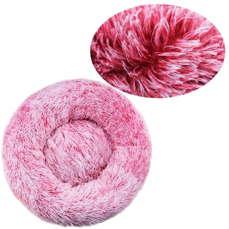 Anxiety Relief Pet Bed – Calming Round Plush Bed for Dogs & Cats (6 Sizes, 12 Colors)